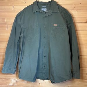 Mens carhartt button up 2XL regular fit Green work shirt